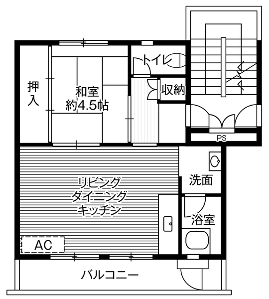 ビレッジハウス田町2号棟の間取り