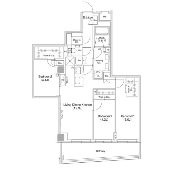 ザ・パークハビオ渋谷クロスの間取り