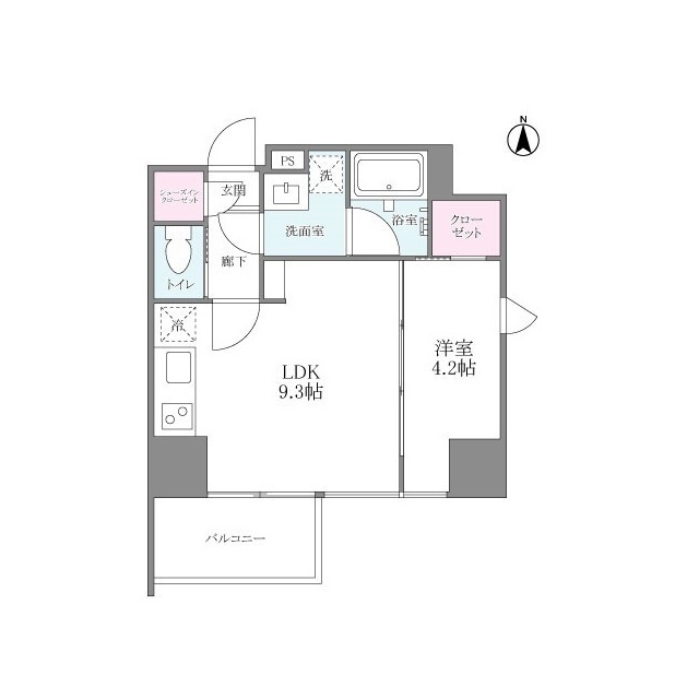 シーズンフラッツ大手前の間取り