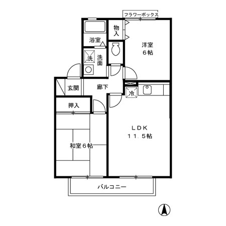 ラフィーネすみれ・102号室の間取り