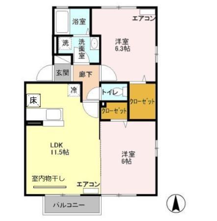ル・ヴェール B棟の間取り