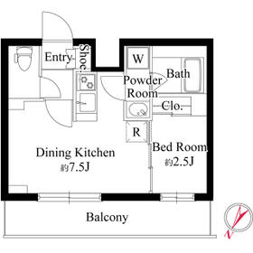 ハーモニーレジデンス新宿余丁町ザ・ガーデンの間取り