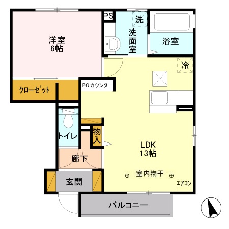 ラフィネ・ヴァン・ソレイユ Bの間取り