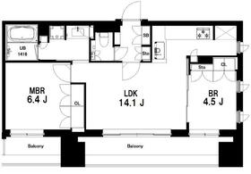 中目黒ウエスト・701号室の間取り