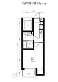 ディアレイシャス都立大駅前の間取り