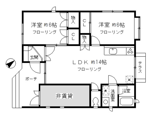 自由が丘2-16賃貸住宅の間取り