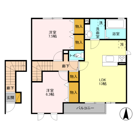プリマ クラッセ Cの間取り