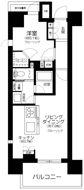 リビオレゾン人形町の間取り