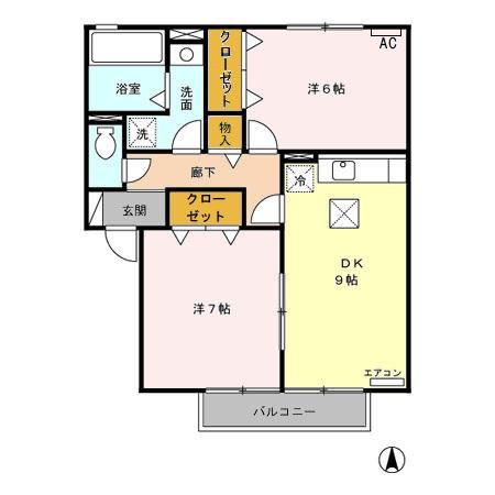 セジュール杉本 Aの間取り