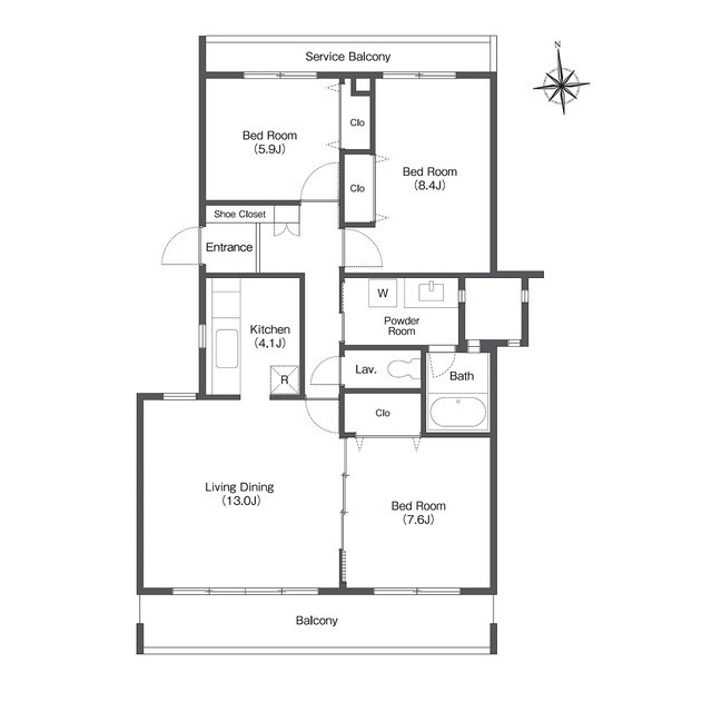 コンフォリア鷺沼三丁目の間取り