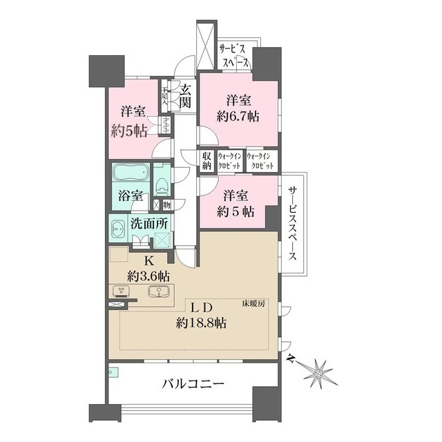 ザ・パークハウス名古屋A棟の間取り