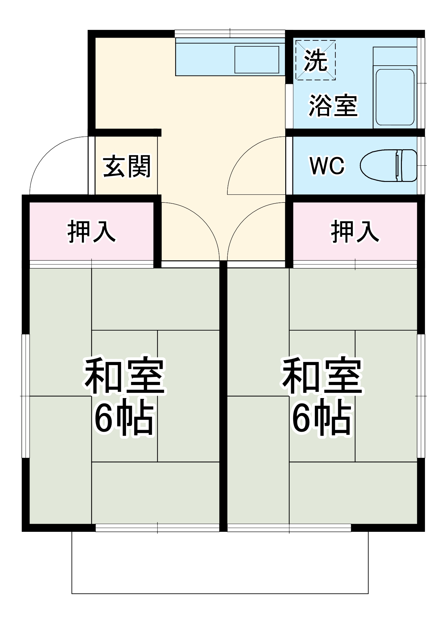 相武台2丁目貸家　1号棟・1号室の間取り