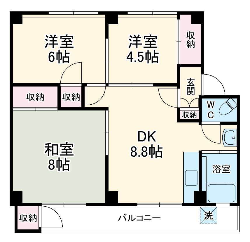アシスト第2甲府マンションの間取り