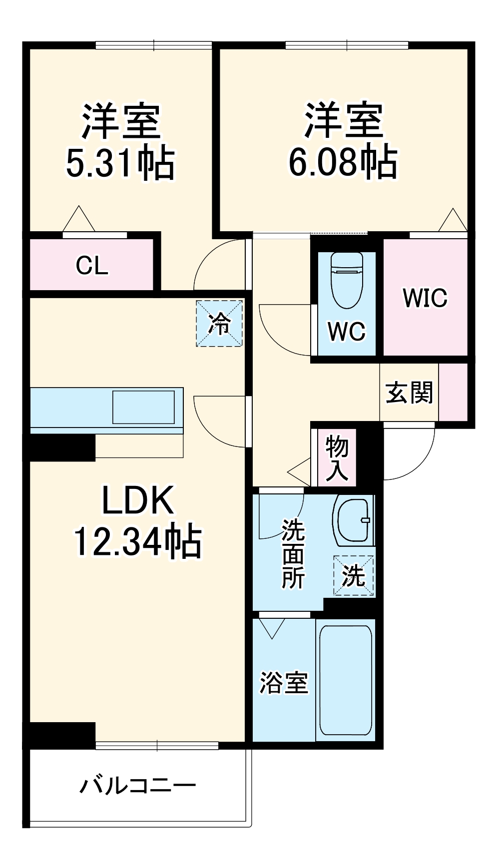 アルタフォーレ Aの間取り