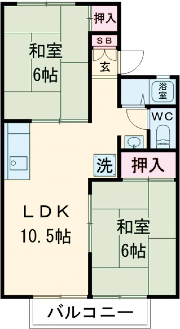 セジュール石田Ⅱの間取り