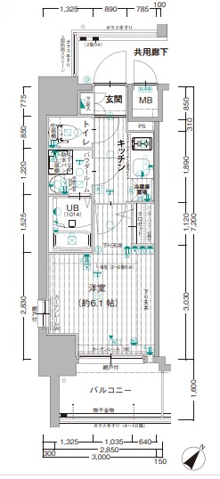 エスリード新北野アーデルの間取り