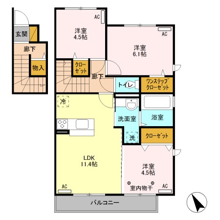グランソレイユ Eの間取り