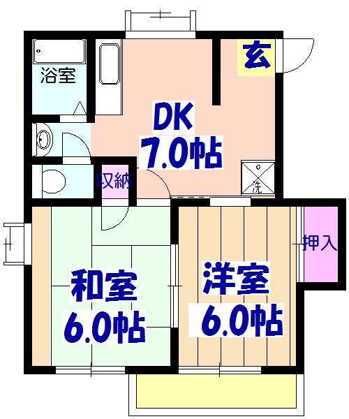 飛の台ハイツB棟の間取り
