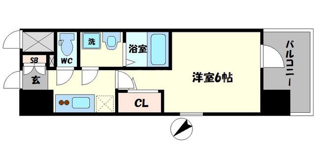 エスリード大阪NAGAHORI GATEの間取り