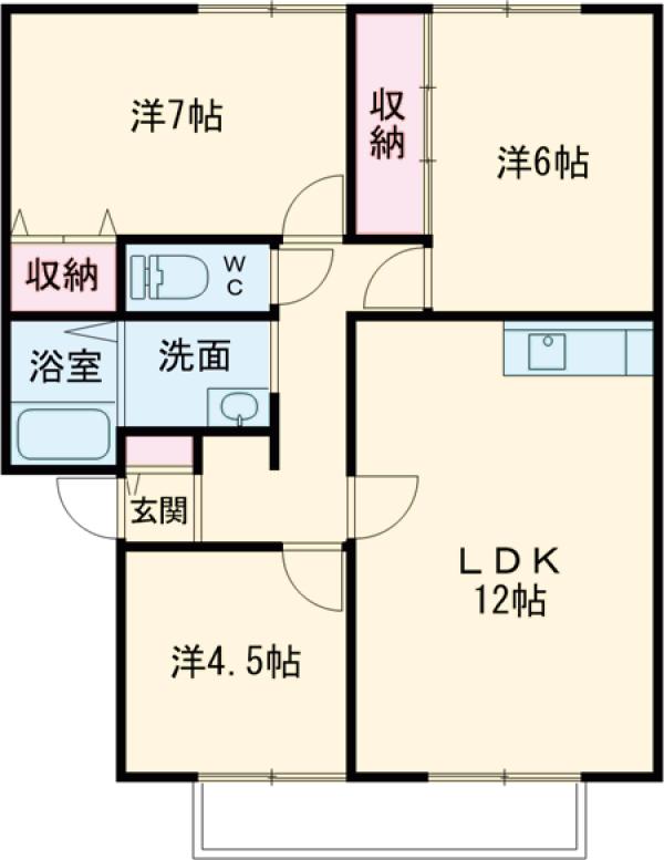 サンプレイス宮の内 F棟の間取り