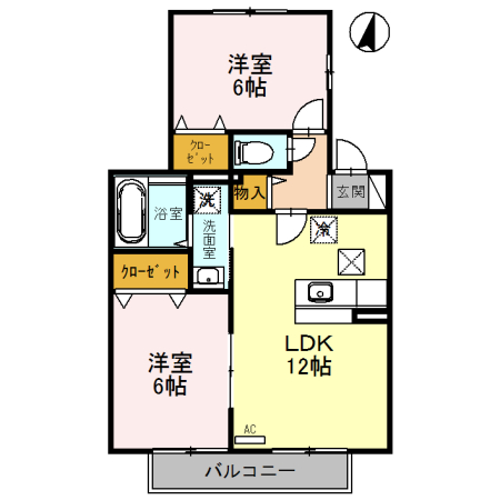 エターナヴィレッジBの間取り