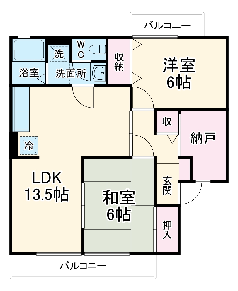 ジュネス山口Bの間取り