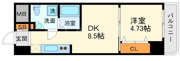 サンレムート江坂1stの間取り