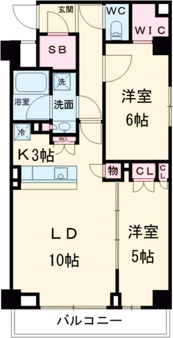 ザ・パークハビオ柿の木坂・201号室の間取り