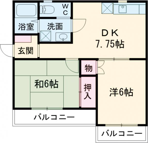 雅弐番館の間取り