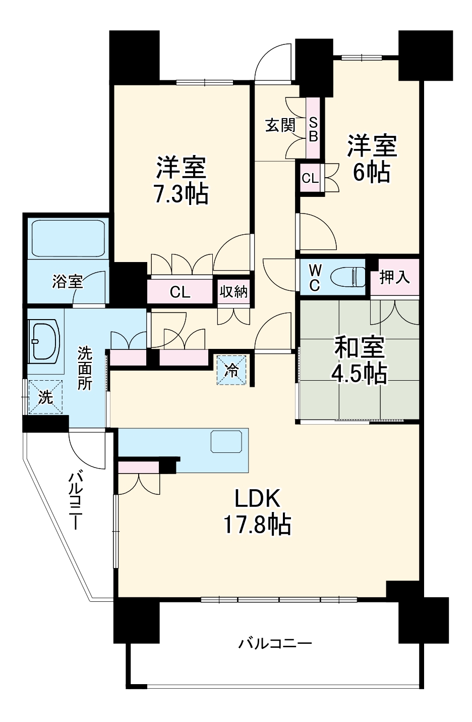 プレミスト元浜の間取り