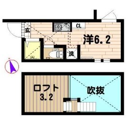 ルームズ高田馬場Ｂ棟・205号室の間取り