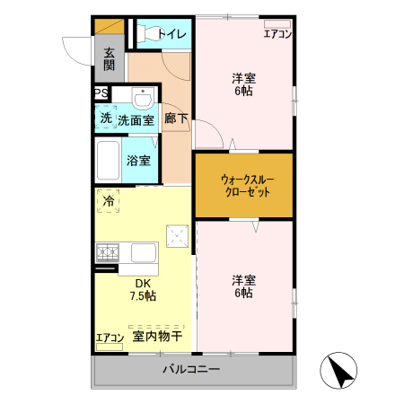 オペラハウス上大島 Aの間取り
