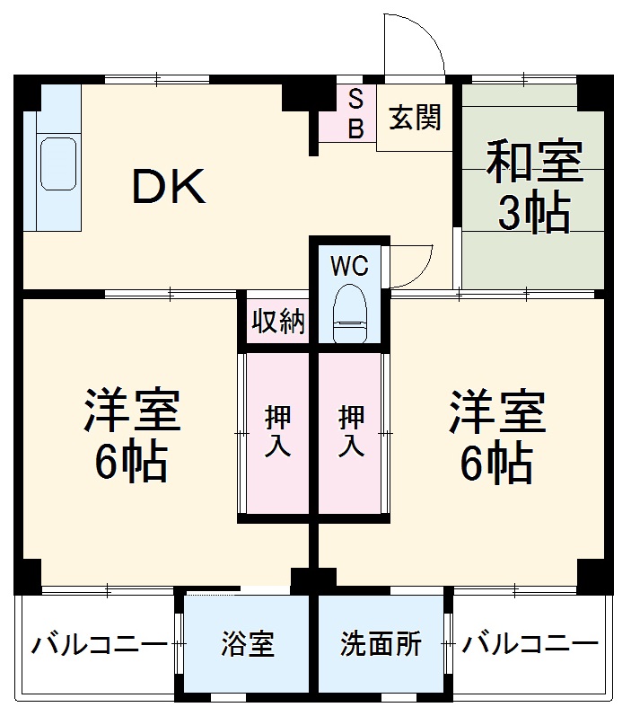 ビレッジハウス鎌倉9号棟の間取り