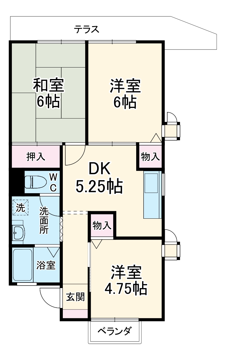 モンテサイドハイツB棟の間取り