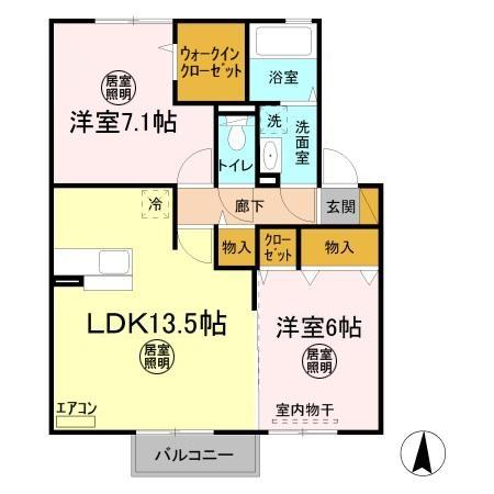 スカイブルー Bの間取り