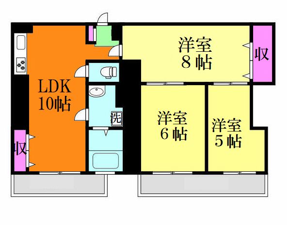 タウンハイツ亀有 2号棟の間取り