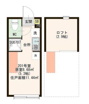 南小岩の完工年月(2023年6月)築の賃貸アパートの間取り