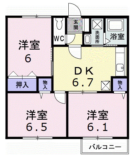 ツインヒルズ Aの間取り