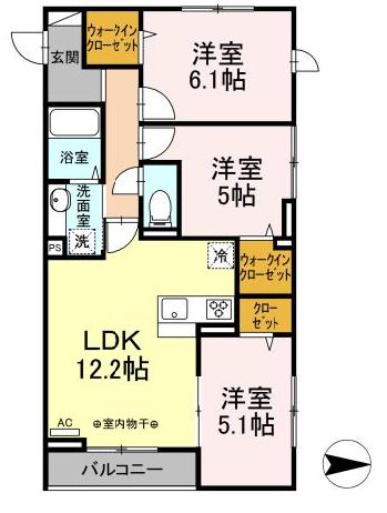 ラリュール江戸川Ⅱの間取り