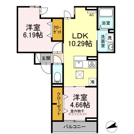 セレスティア東四つ木Ⅱの間取り