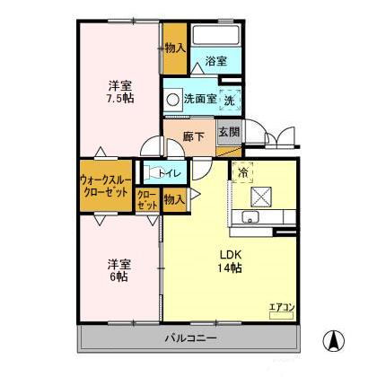 ベルデュールBの間取り