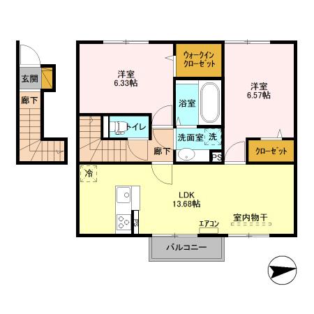 オーク大島田Aの間取り