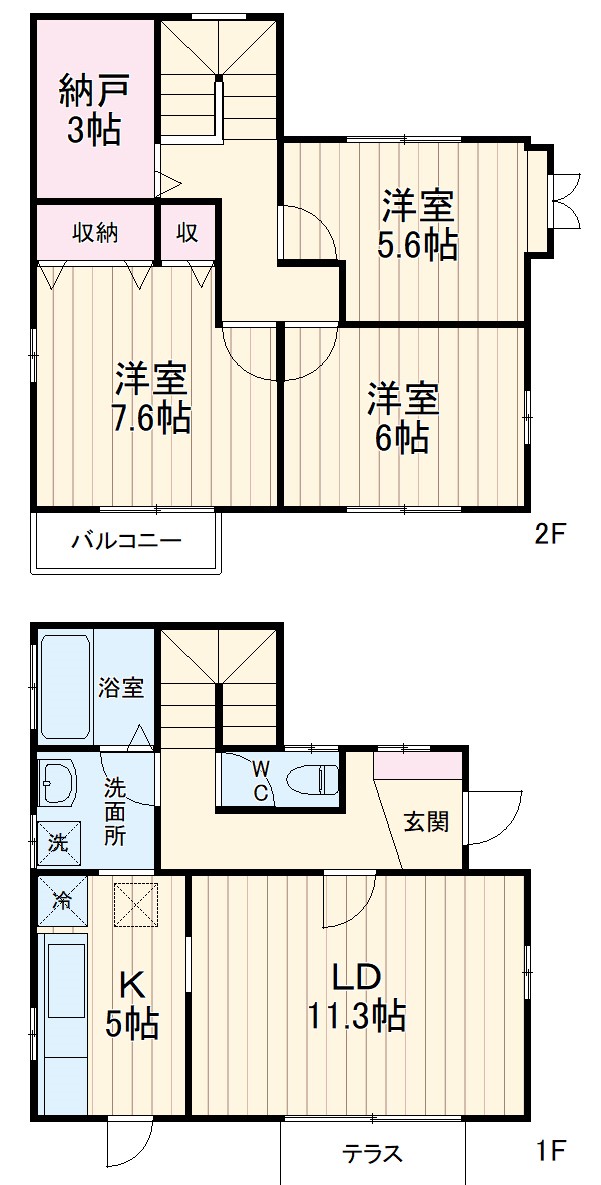 栗原貸家Aの間取り