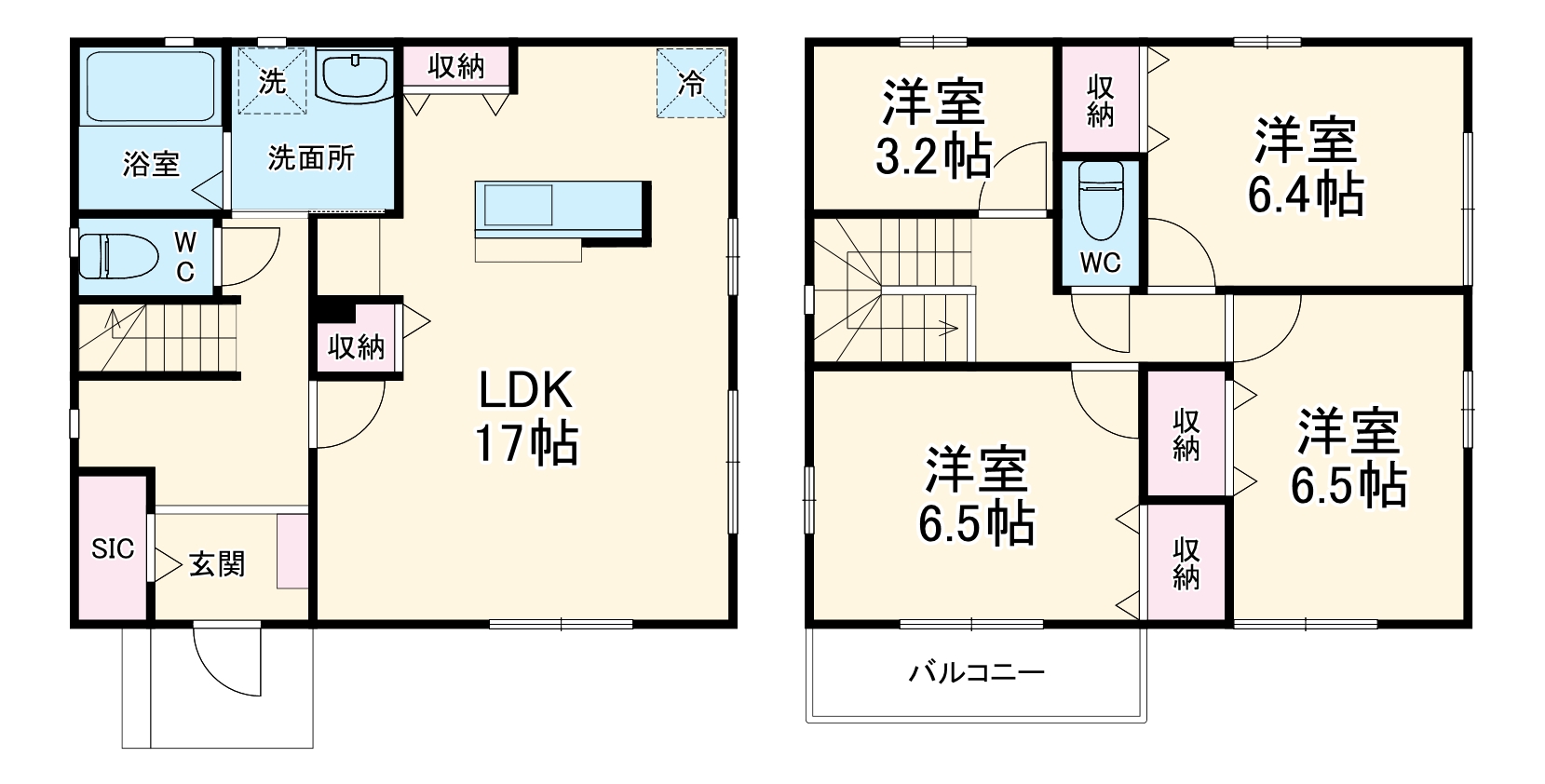 流山市膝丸戸建貸家の間取り