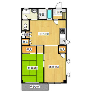 ブルーウィングみなみ Bの間取り