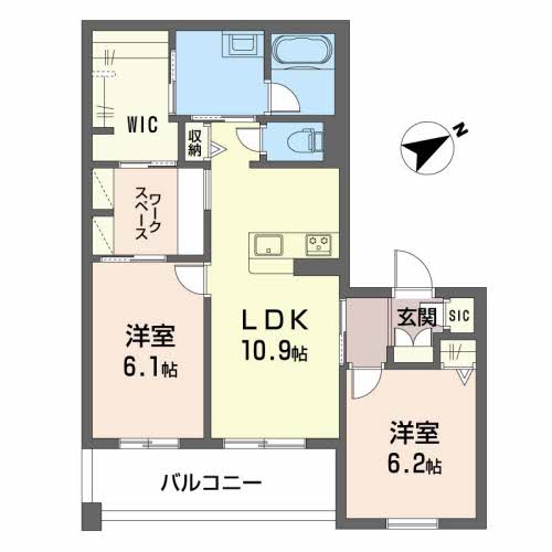 シャーメゾン リジエール サウスの間取り