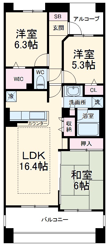 ライオンズ岐阜セントマークス壱番館の間取り