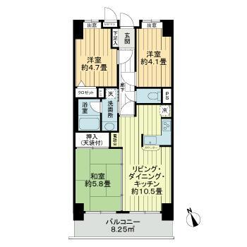 ライオンズマンション下総中山第3の間取り