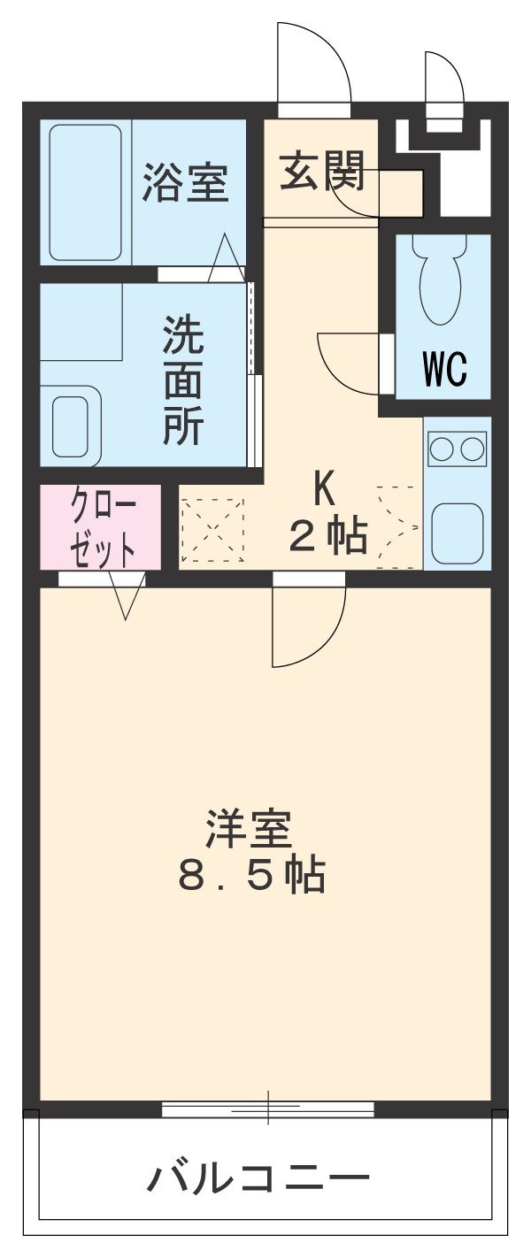 アンプルール　リーブル　ＧＲＥＥＮ・103号室の間取り