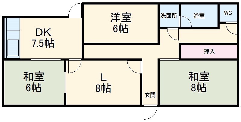 刈谷市富士見町戸建借家の間取り